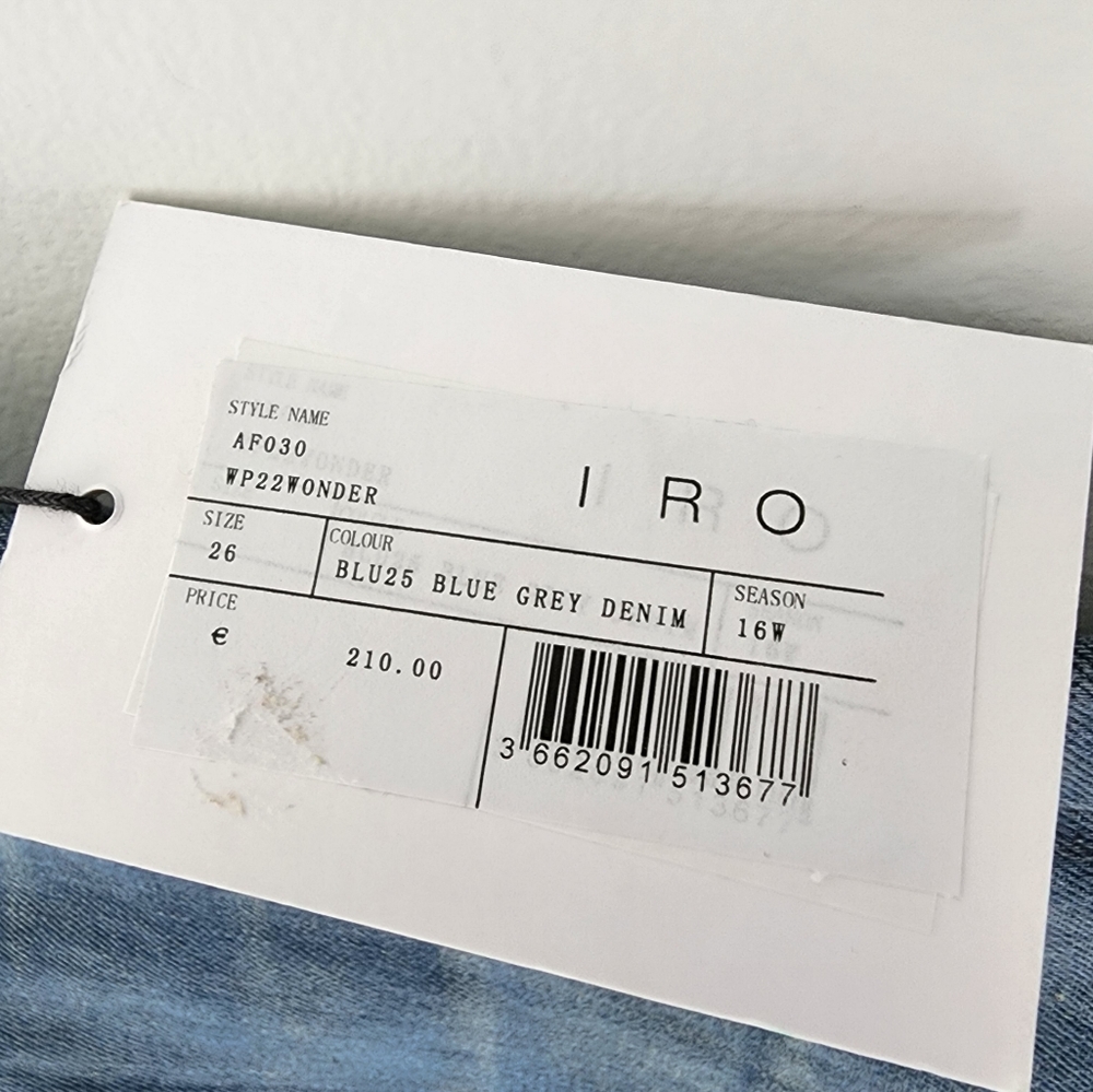IRO Wonder Jeans in Blue Grey 26 Skinny - Picture 8 of 9
